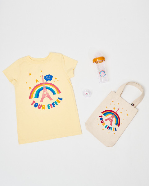 T-shirt enfant Arc En Ciel avec la tour Eiffel