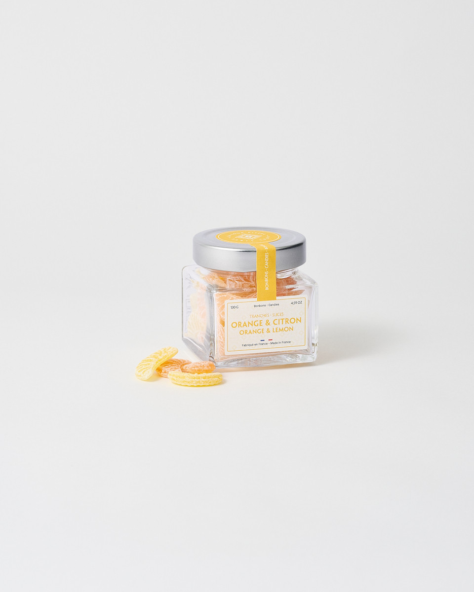 130g Orange & Lemon Candy Jar - Official Eiffel Tower Shop